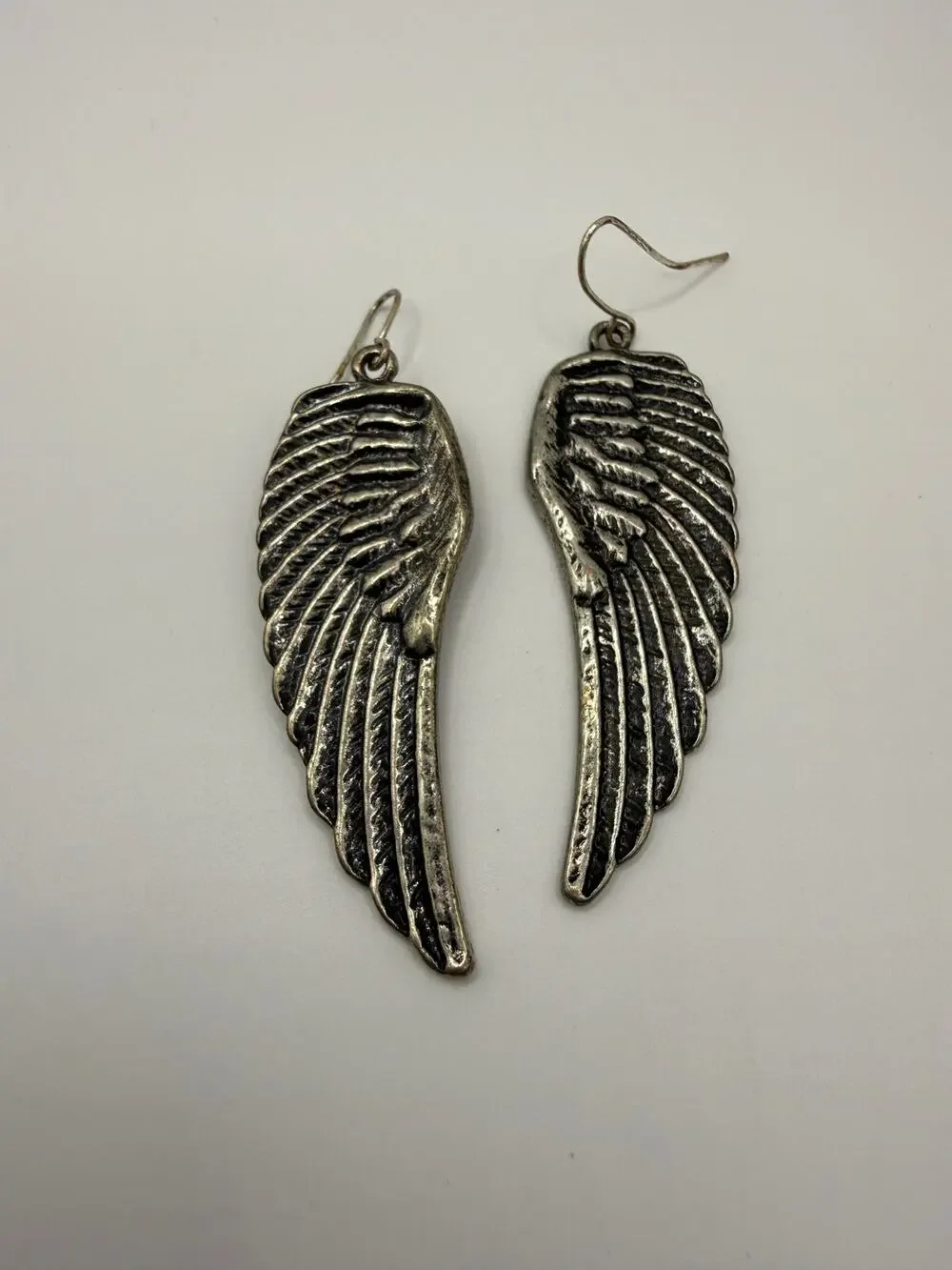 ⭐PICK 3/$15 Vintage Style Silver Detailed Feather Wing Drop Earrings Boho